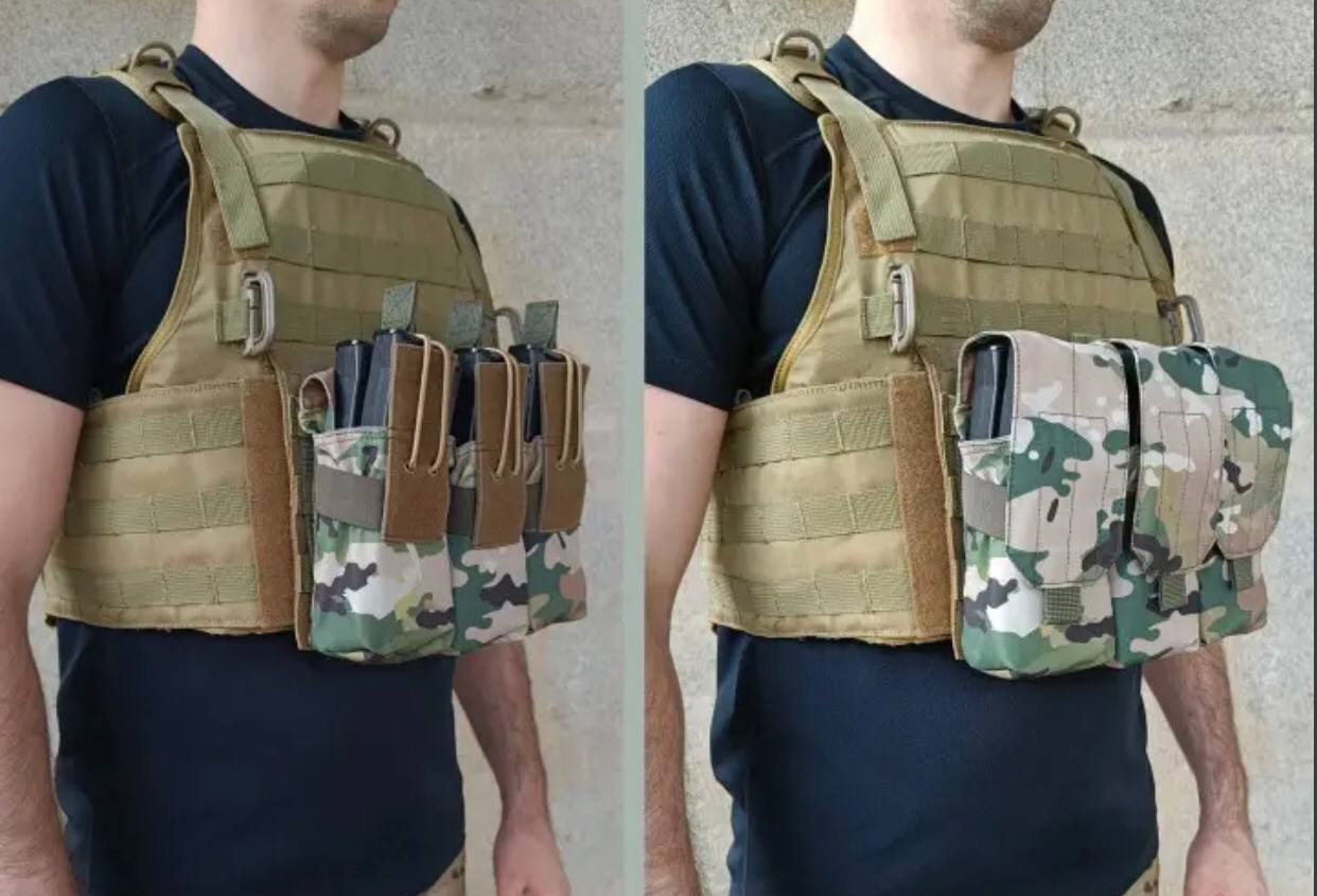 Підсумок під 6 магазинів АК/РПК потрійний Мультикам (MOLLE, підсумок на розгрузку, жилет, РПС) фото 4
