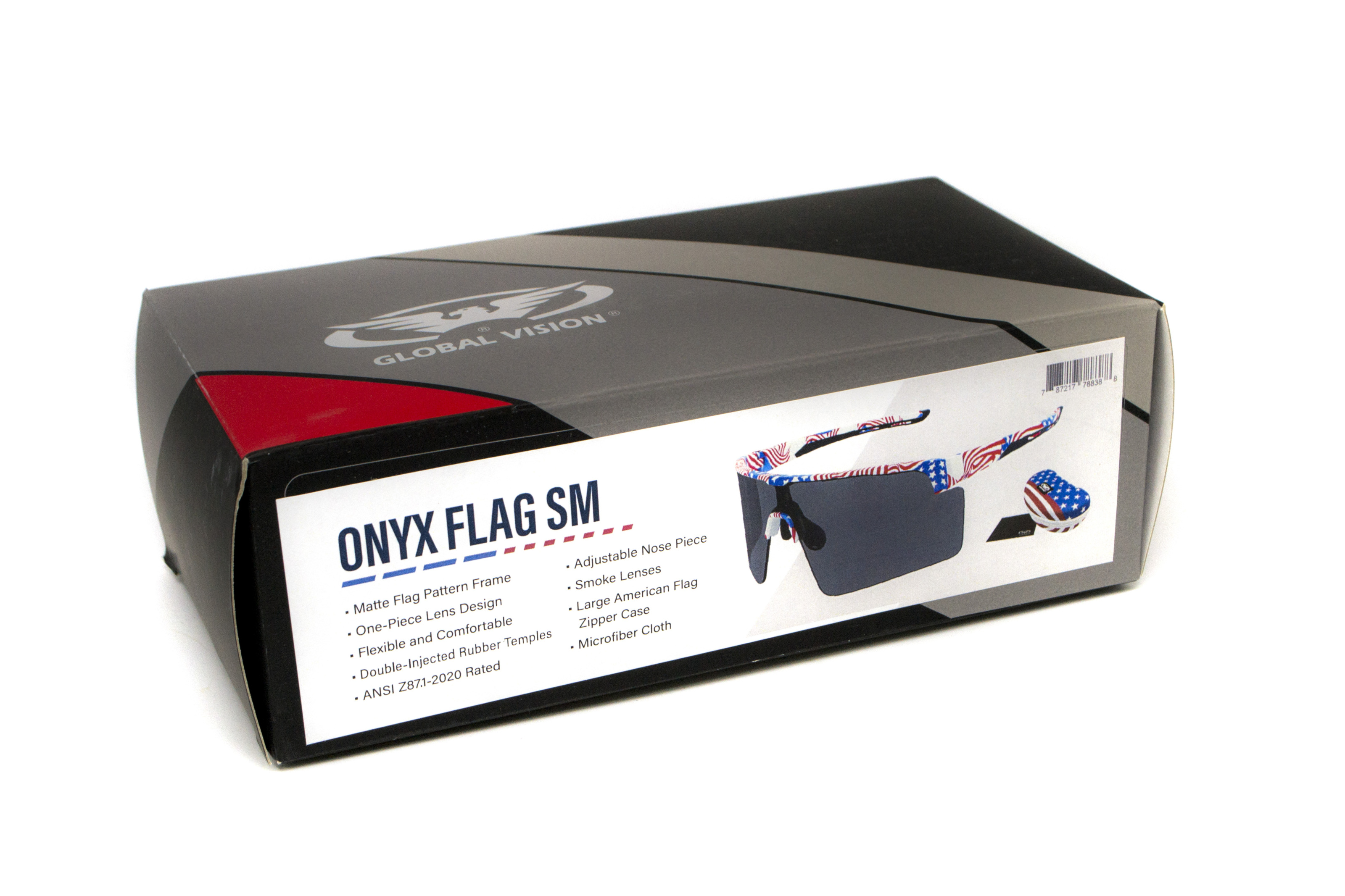 Очки защитные открытые Global Vision Onyx USA Flag (gray), сірі в оправі прапор США фото 11