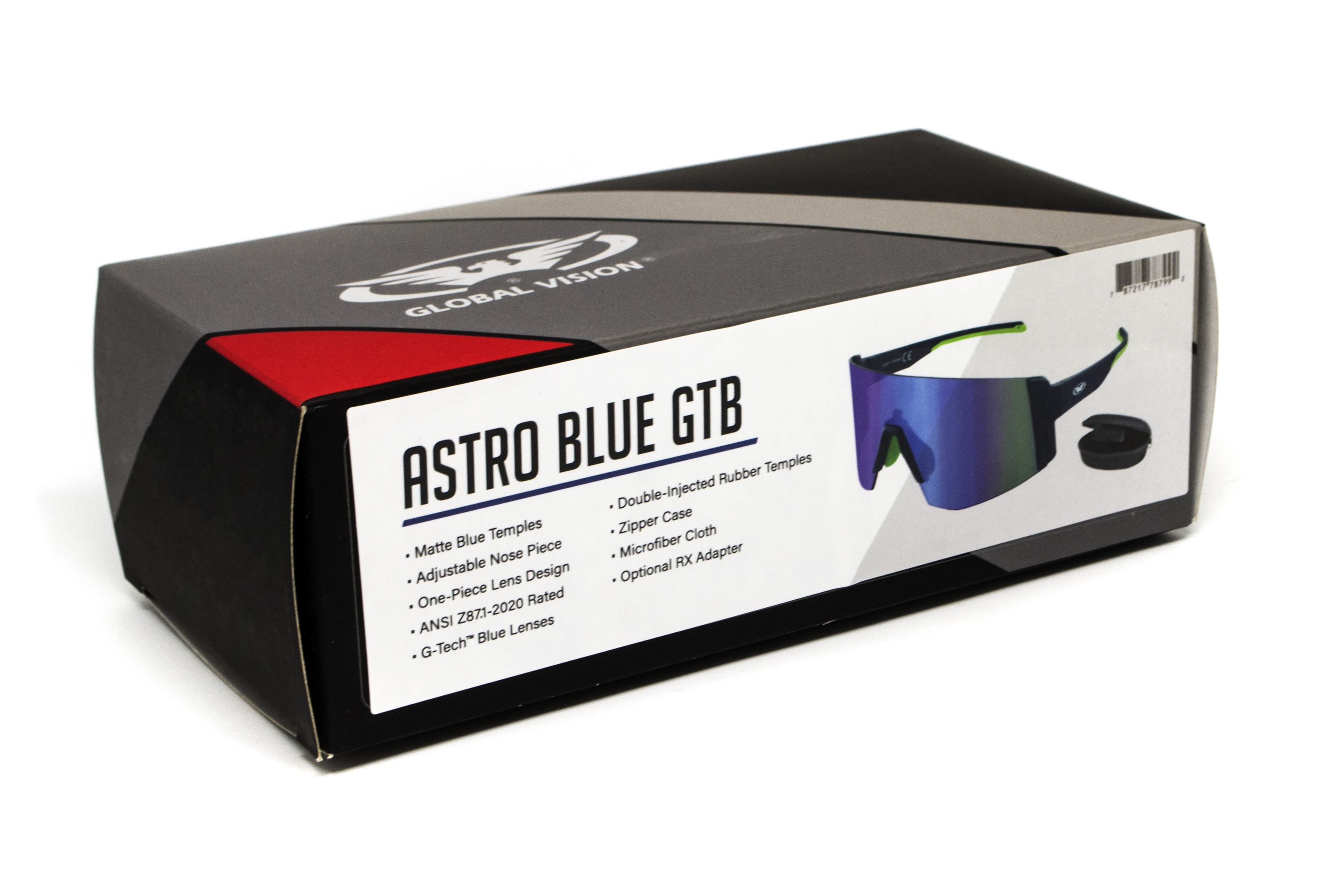 Очки защитные открытые Global Vision Astro+RX Blue (G-Tech™ blue), зеркальные синие в синій оправі с диоптрической вставкой в комплекте фото 11