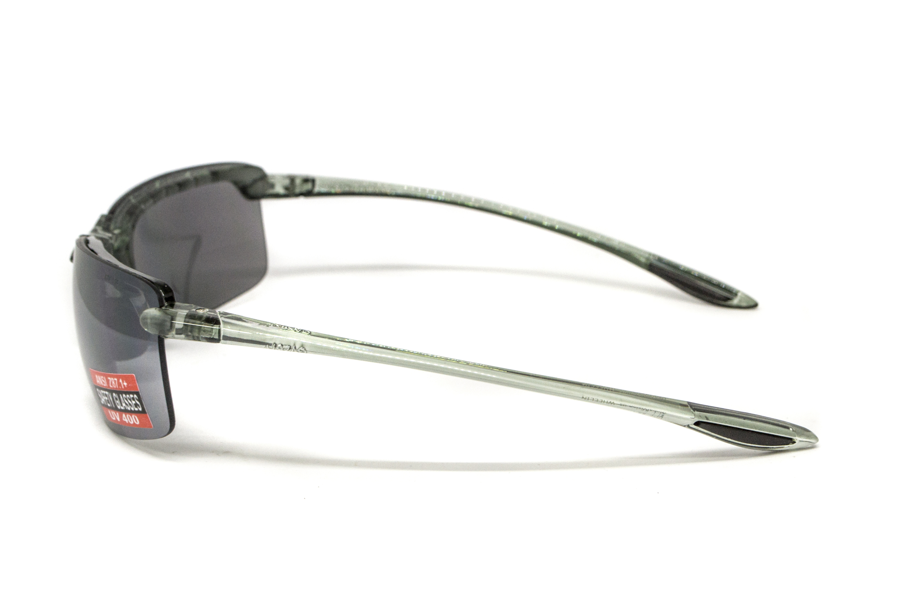 Очки защитные Global Vision Wheelin Crystal Gray (flash mirror) серые зеркальные линзы в полупрозрачной серой оправе фото 7