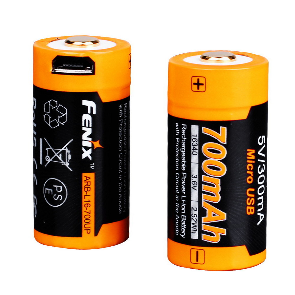 Акумулятор 16340 Fenix 700 UP mAh Li-ion micro usb зарядка фото 1