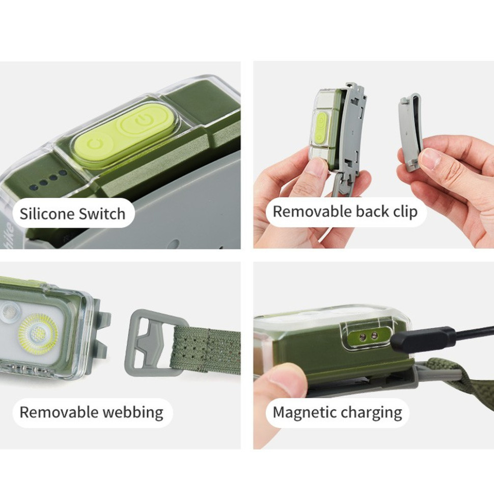 Ліхтар налобний Naturehike CNK2550ZM011, сірий фото 4