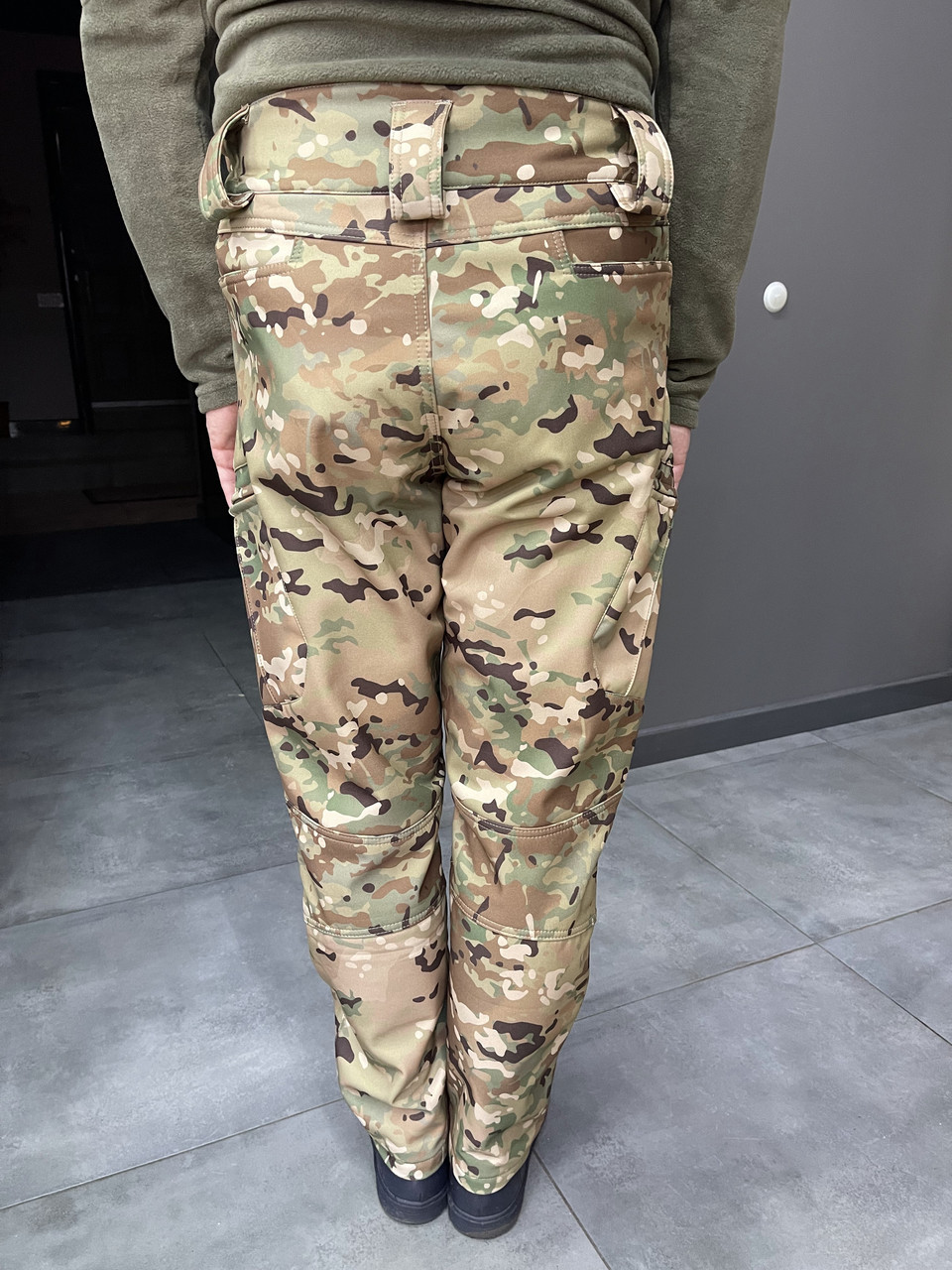 Брюки зимние тактические софтшелл флисовые Single Sword, размер 3XL, Мультикам, утепленные брюки для военных фото 6