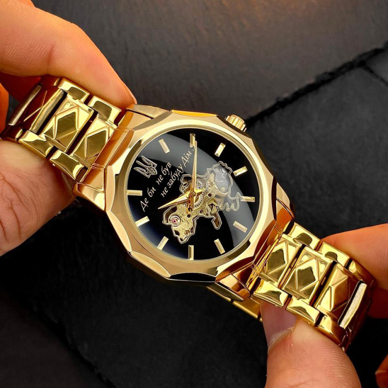 Чоловічий годинник Awarder 024 Не забуду дім Gold-Black фото 3
