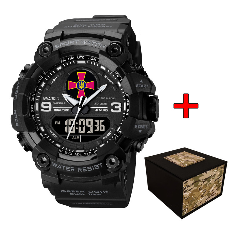Чоловічий годинник Awarder 001 ЗСУ All Black фото 1