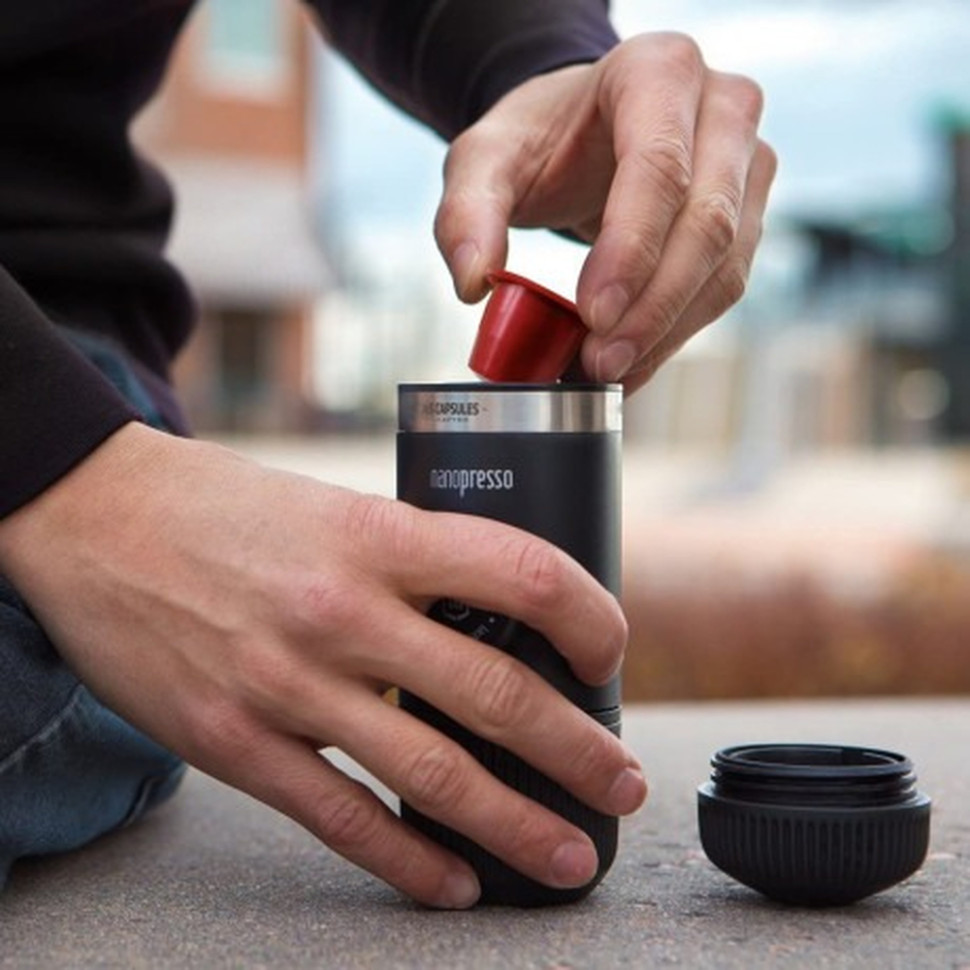 Портативна еспресо-кавоварка Wacaco Nanopresso+ з адаптером для капсули фото 5
