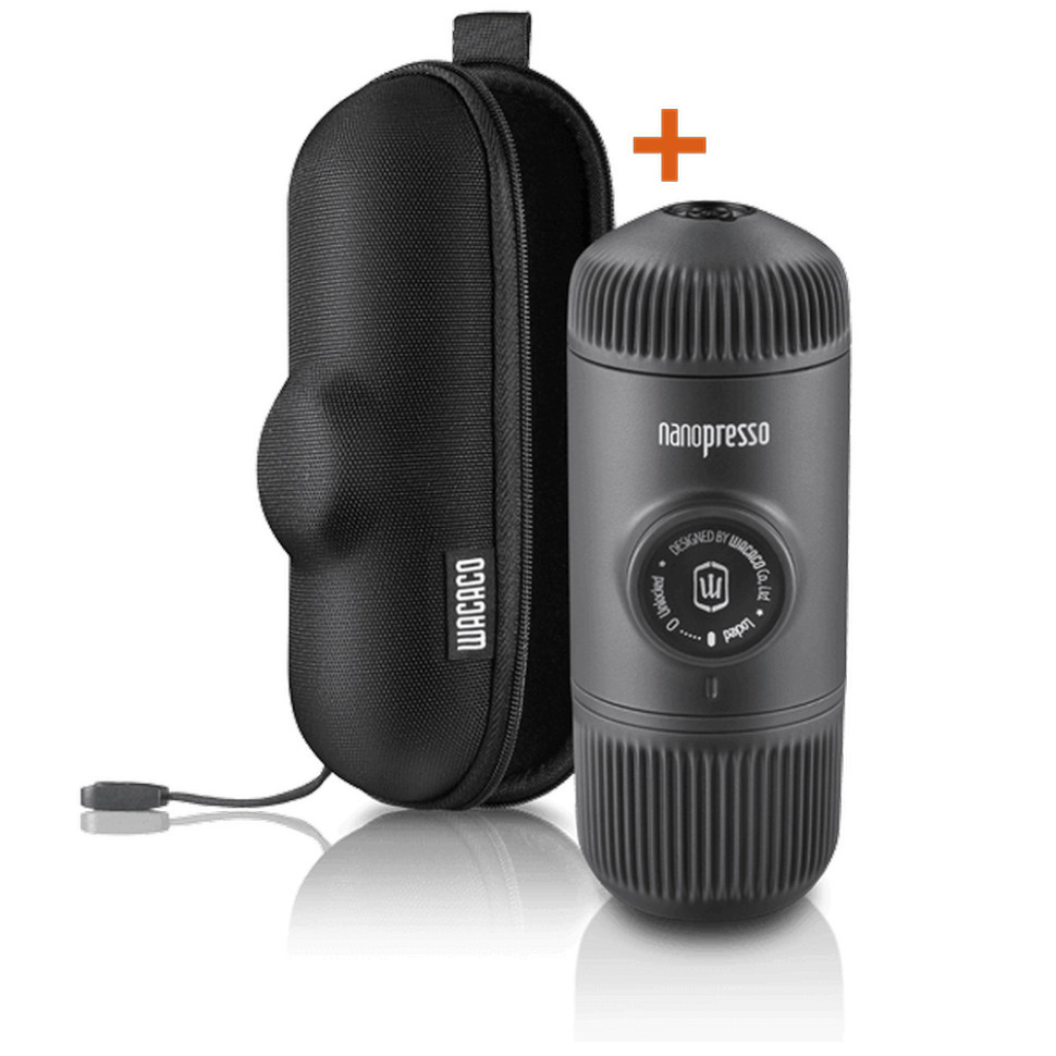 Портативна еспресо-кавоварка Wacaco Nanopresso сіра з чохлом фото 1