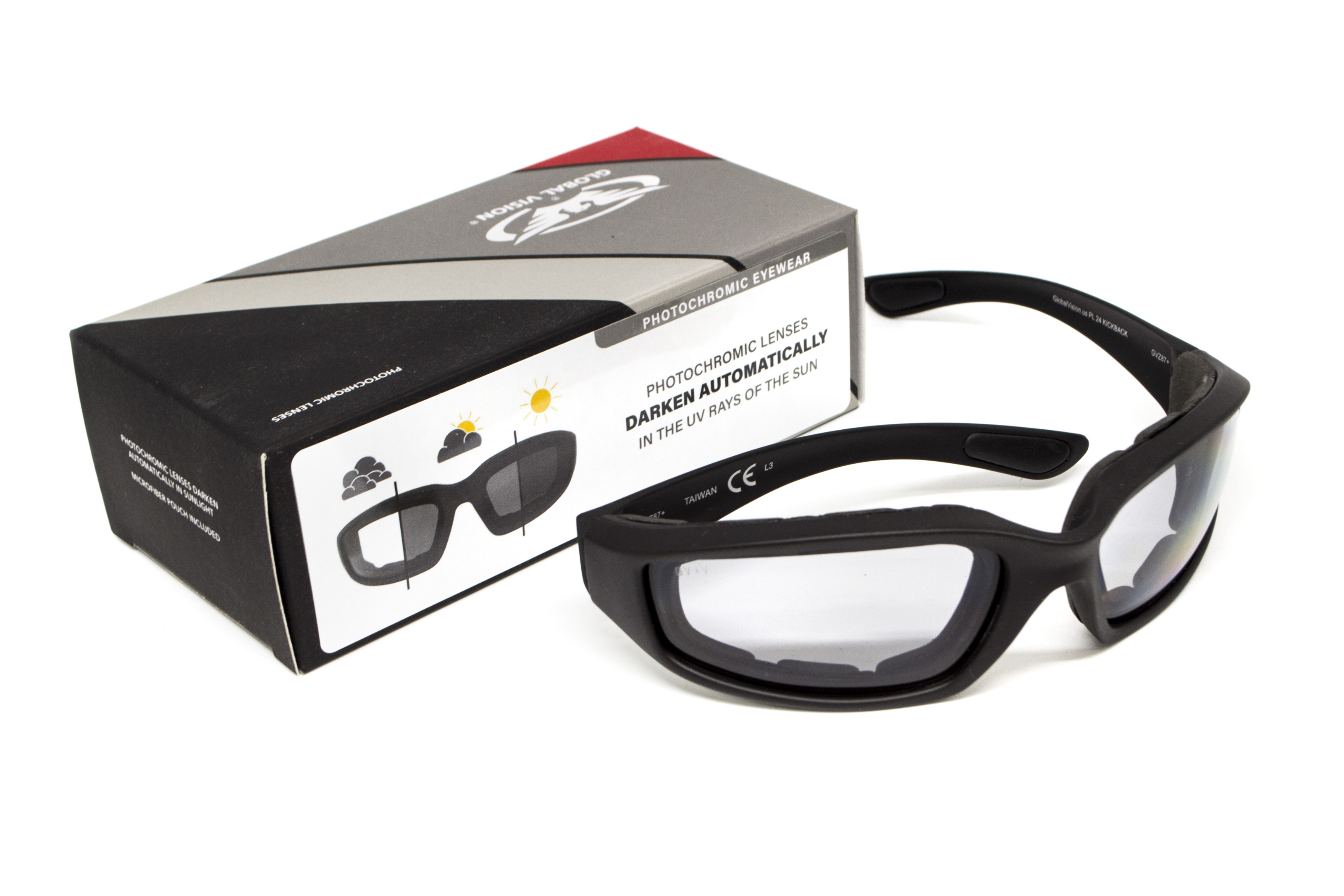 Очки защитные фотохромные с поляризацией Global Vision Kickback-Z Polarized+Photochromic (light gray) Anti-Fog фото 1