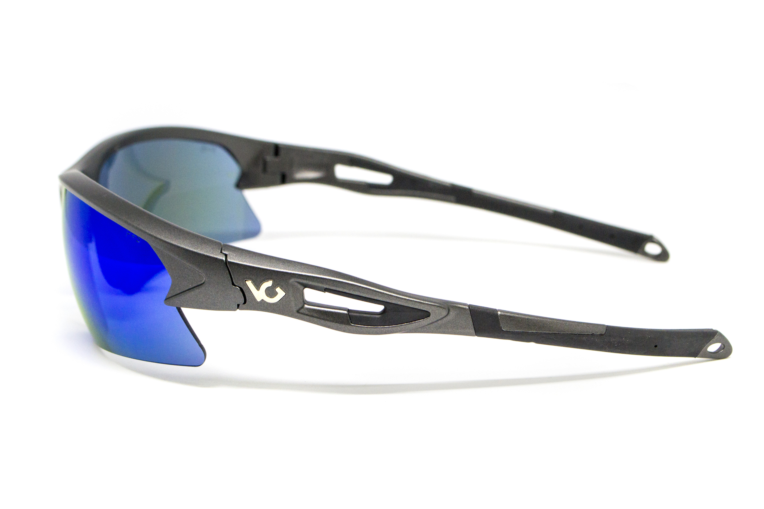 Очки защитные открытые Venture Gear MontEagle GunMetal (ice blue mirror) Anti-Fog, синие зеркальные фото 6