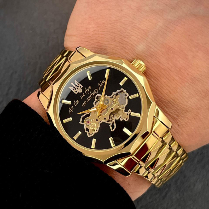 Чоловічий годинник Awarder 024 Не забуду дім Gold-Black фото 4