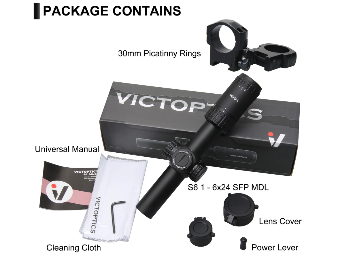 Оптичний приціл Vector Optics S6 1-6X24 (30 мм) Illum. SFP фото 6
